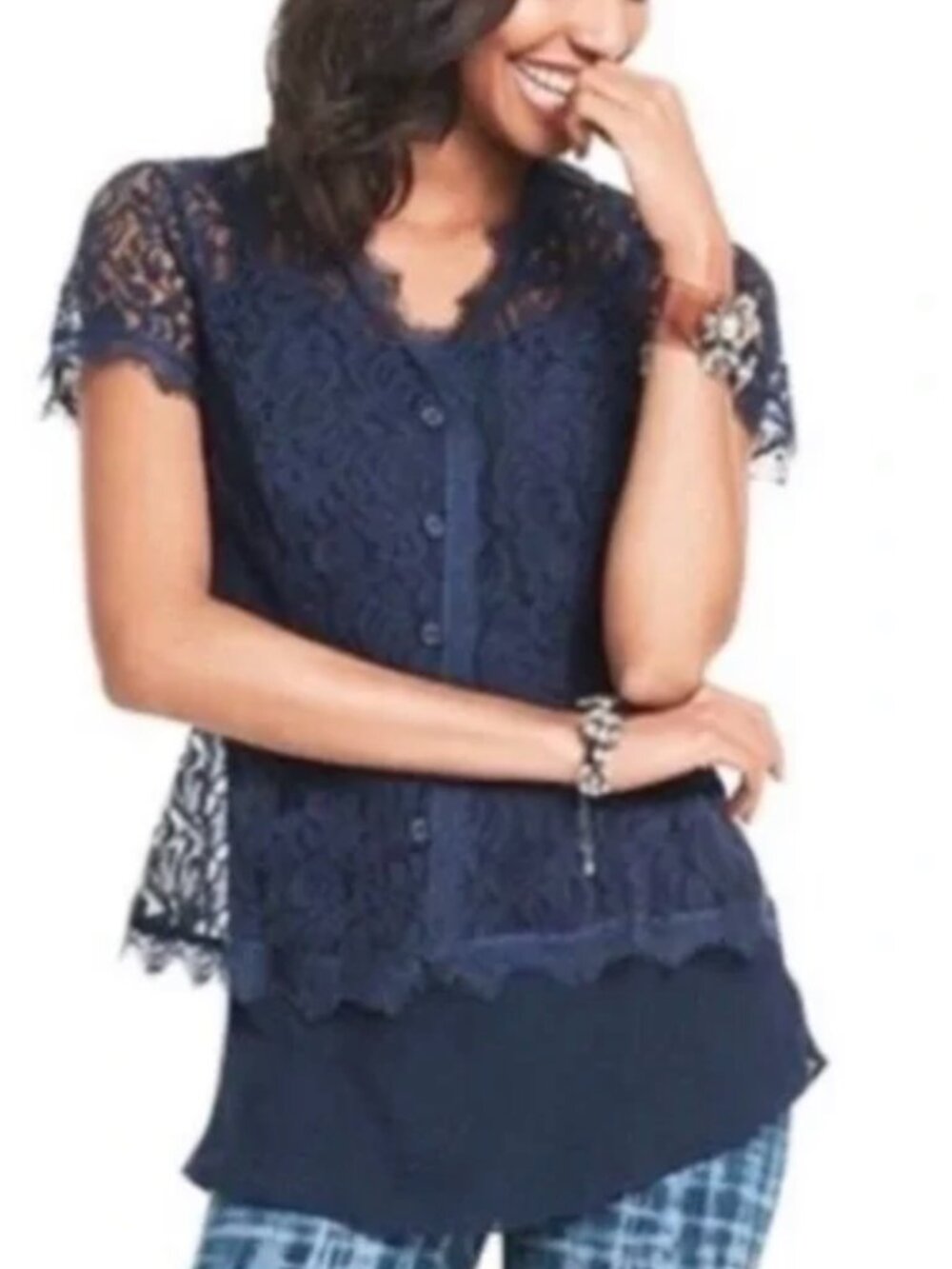 Cabi London Calling Lace Blouse